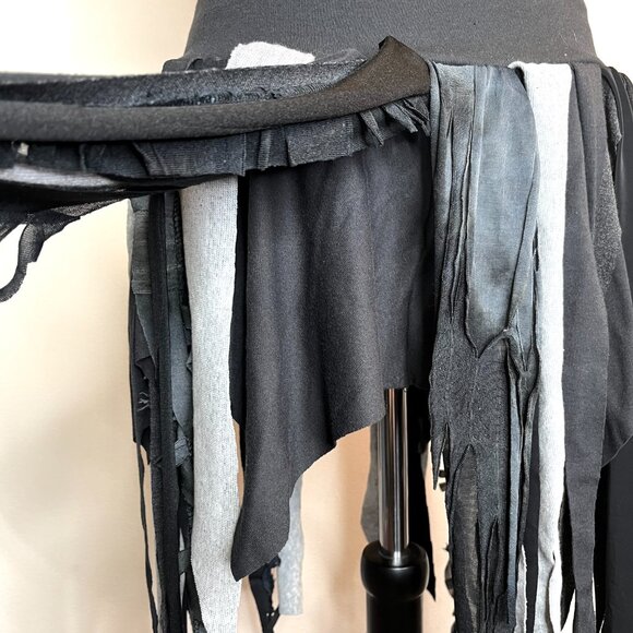 Gray Mummy Skirt Size Small Medium Fringe Top Cosplay Costume Tattered Torn Goth - Picture 9 of 15